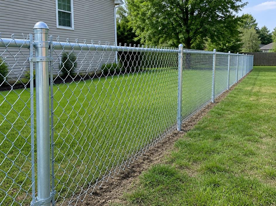 Clean chain link fence line on a local property